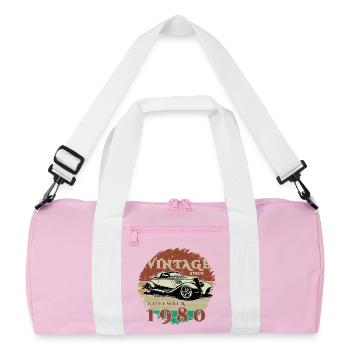 45ème Anniversaire - Classiques - Millésime depuis 11/1980 - Sac de sport recyclé - rose/blanc - Devant