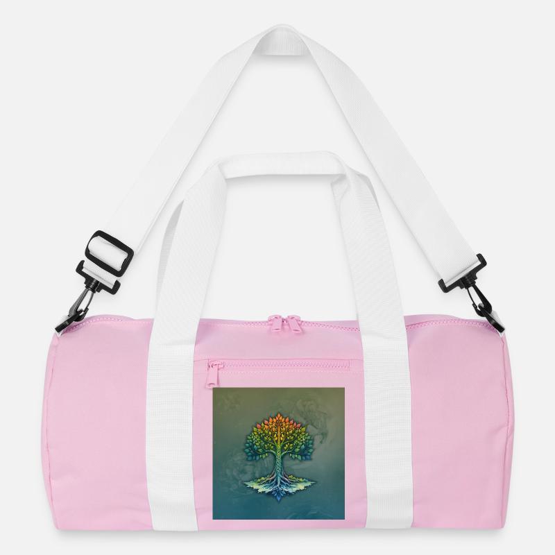 Braided Rainbow Tree Recycled Duffel Bag