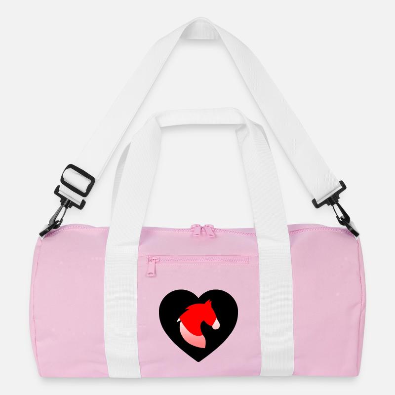 Pferde - Recycelte Duffel Bag - Rosa/Weiß