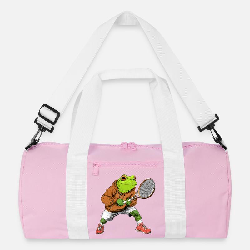 Frösche Tennis - Recycelte Duffel Bag - Rosa/Weiß