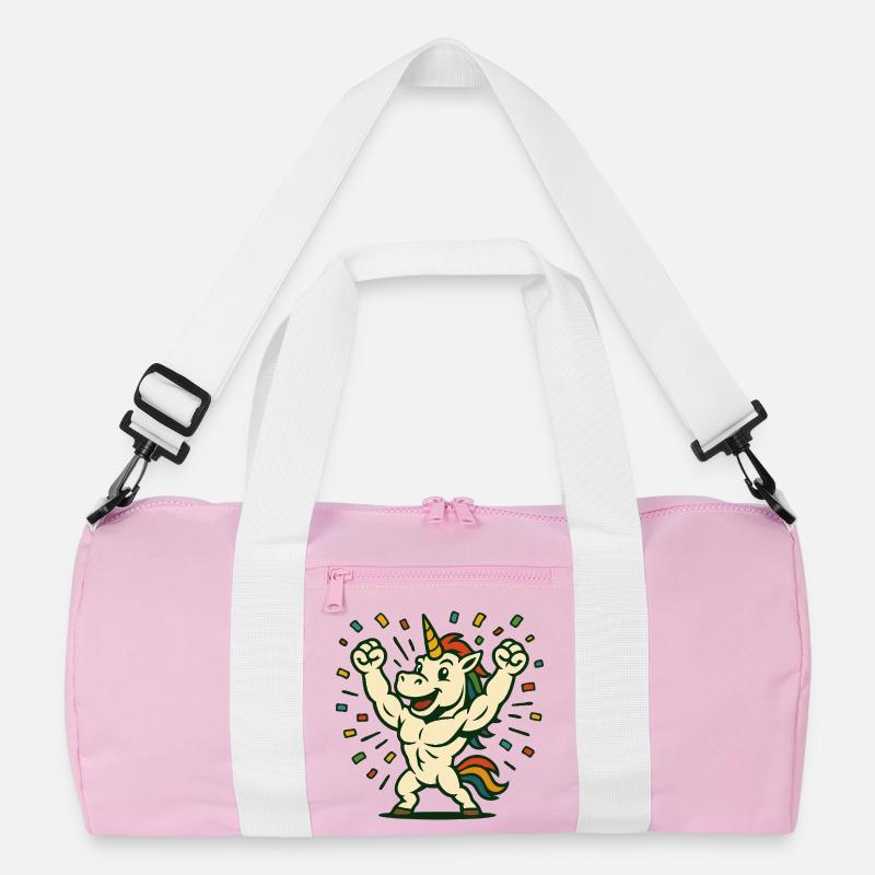 Feier starker Einhorn-Flexing-Partykunst Recycelte Duffel Bag