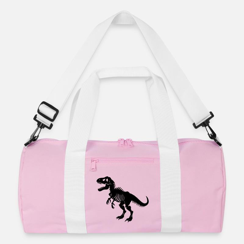 T-rex-Fossil - Recycelte Duffel Bag - Rosa/Weiß