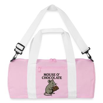 Souris o’Chocolat Jeu de mots Souris Chocolat - Sac de sport recyclé - rose/blanc - Devant