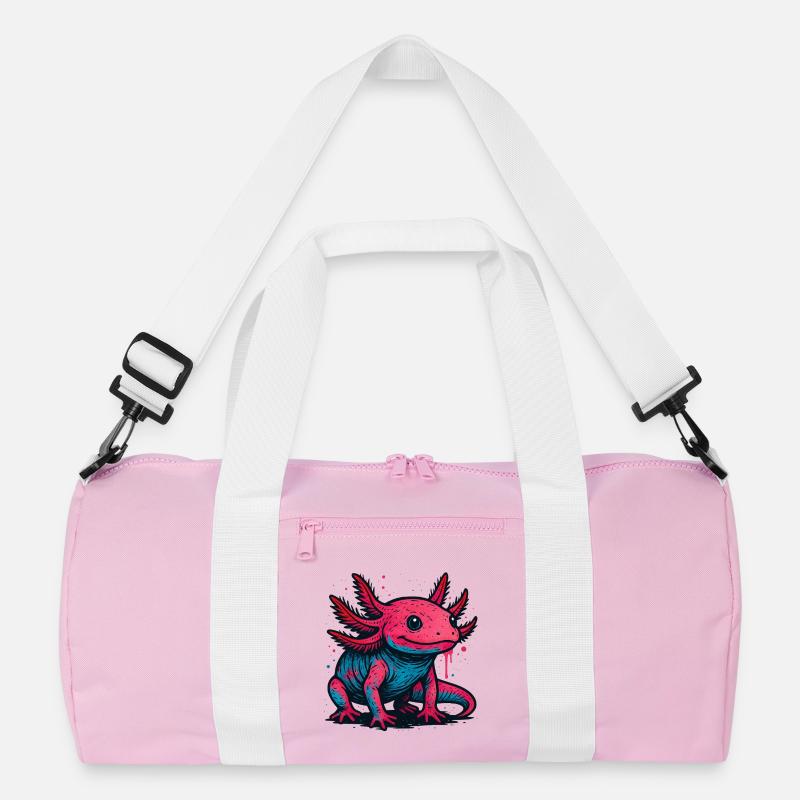Neon Axolotl Splash Recycled Duffel Bag