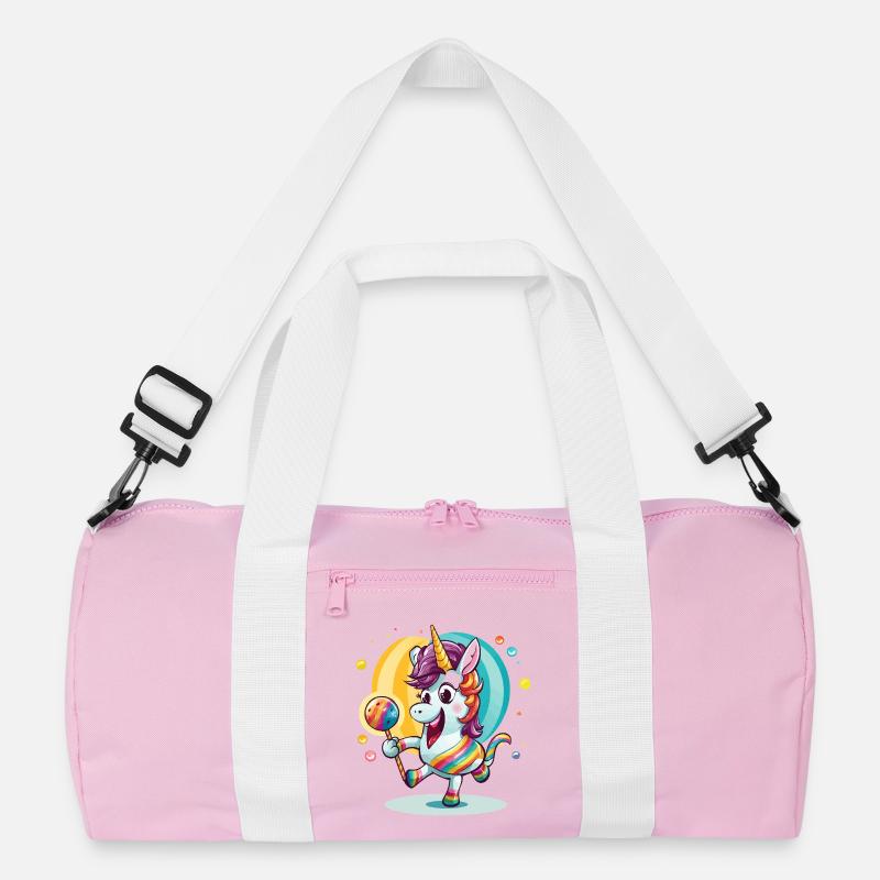 Regenbogen-Einhorn mit Lutscher Recycelte Duffel Bag