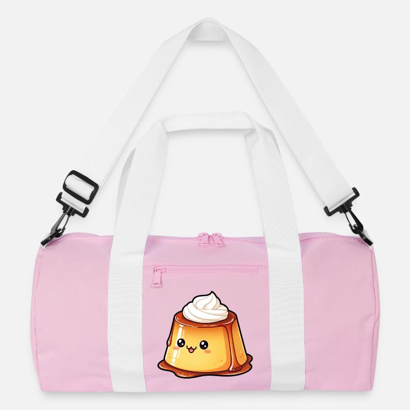 Kawaii Caramel Pudding Recycled Duffel Bag