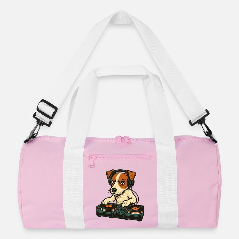 Jack Russell Terrier DJ Turntables Techno Geschenk Recycelte Duffel Bag