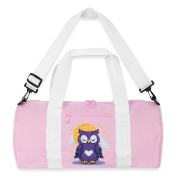Mondnacht Eule - Recycelte Duffel Bag - Rosa/Weiß - Vorne
