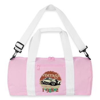 44th Birthday - Classic - Vintage since 02/1982 - Recycled Duffel Bag - pink/white - Front