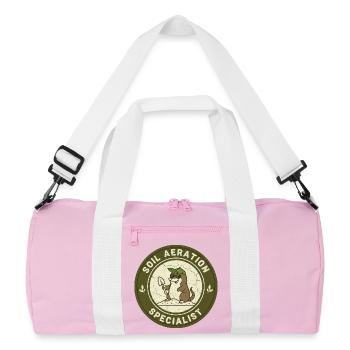 Mole Soil Conditioner Horticulture Self-Sufficiency - Recycled Duffel Bag - pink/white - Front