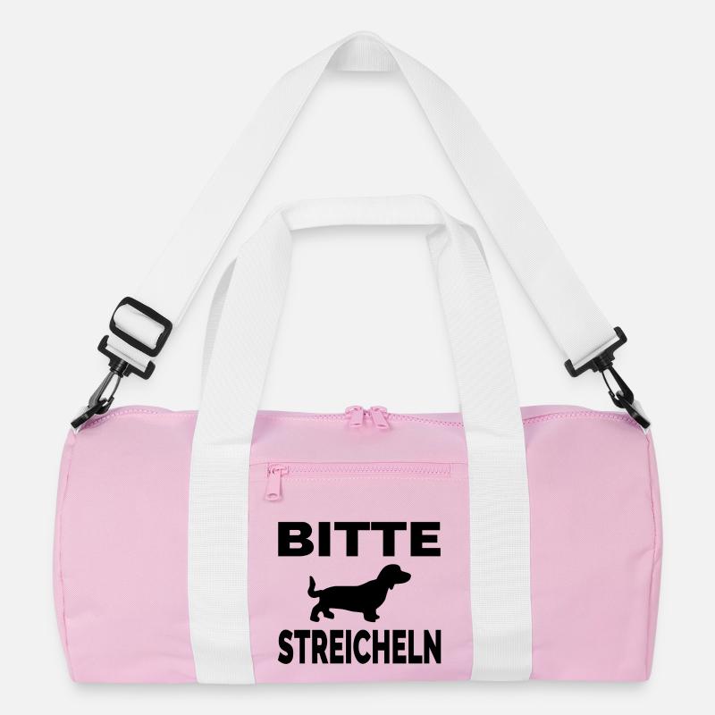 Dackel - Recycelte Duffel Bag - Rosa/Weiß