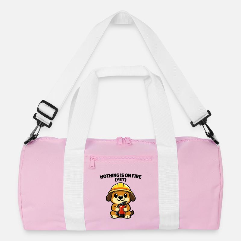 Construction site doggy: Nothing burns (yet) Recycled Duffel Bag