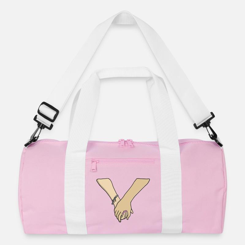 Romantisches Paar, das Händchen hält, Valentine Recycelte Duffel Bag