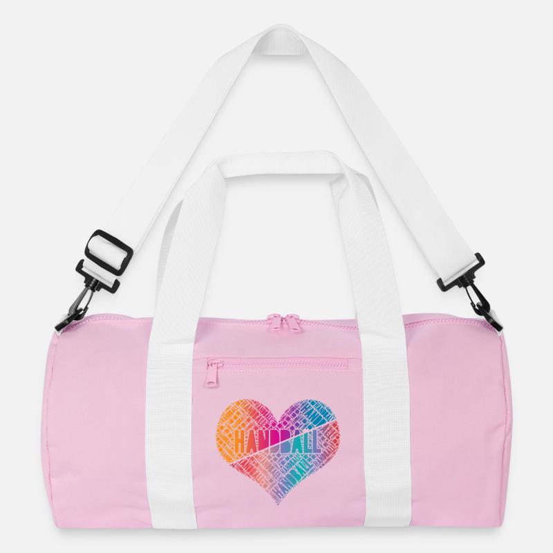 Handball Herz - Recycelte Duffel Bag - Rosa/Weiß
