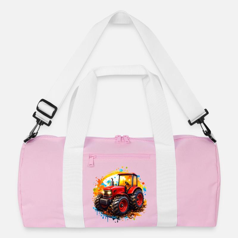 Roter Traktor mit Farbspritzern  Recycelte Duffel Bag