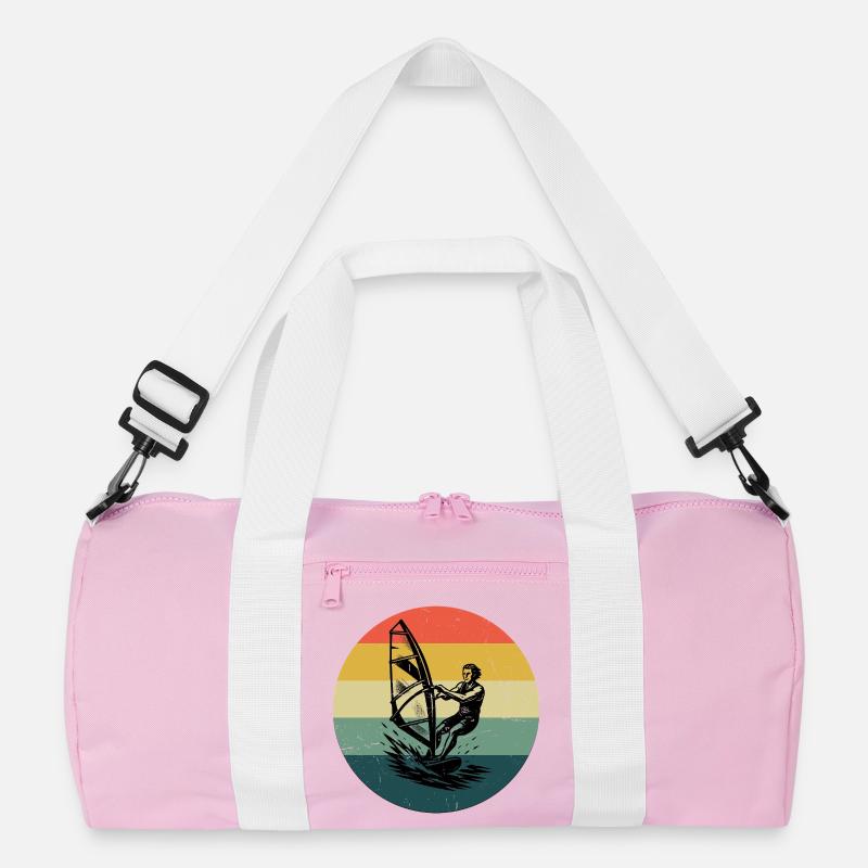 Modern Windsurfing Artwork - Recycled Duffel Bag - pink/white