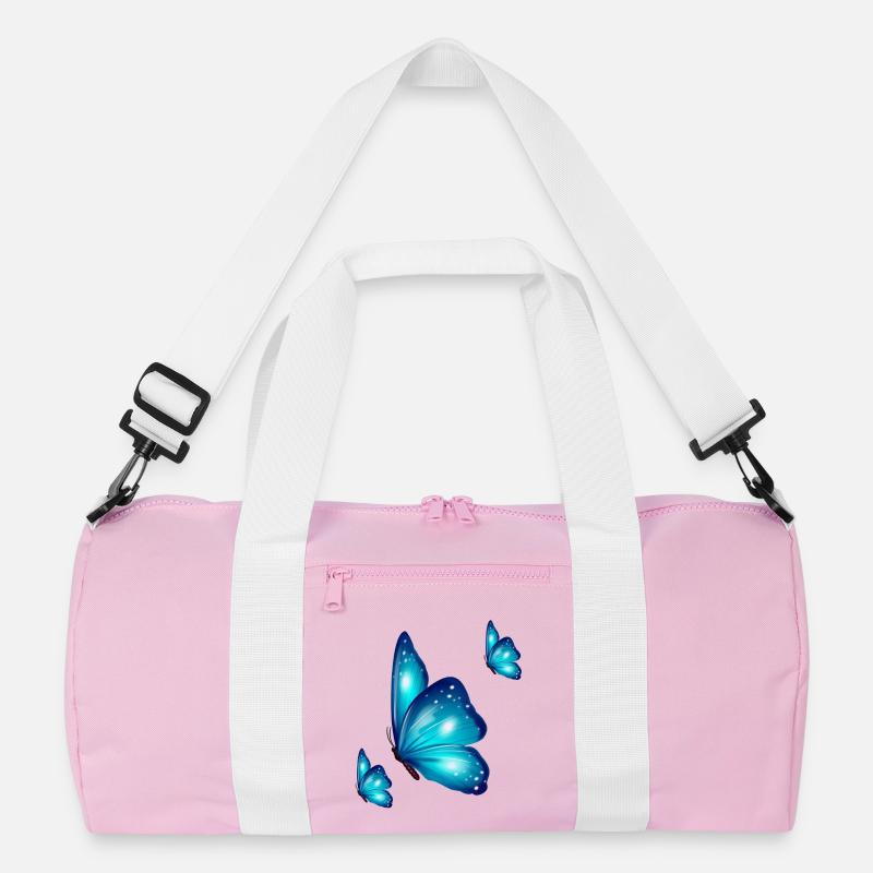 Schmetterlingstrio - Recycelte Duffel Bag - Rosa/Weiß
