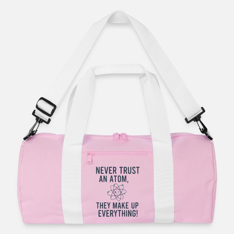 Never Trust An Atom Funny Science Physics Pun Recycled Duffel Bag