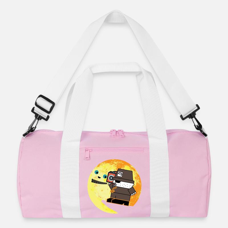 Pixel P.I. Moon Chase - Recycelte Duffel Bag - Rosa/Weiß