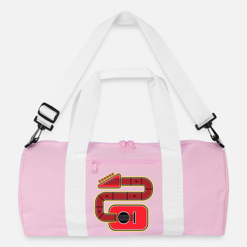 Red Abstract Shape Guitar Recycled Duffel Bag