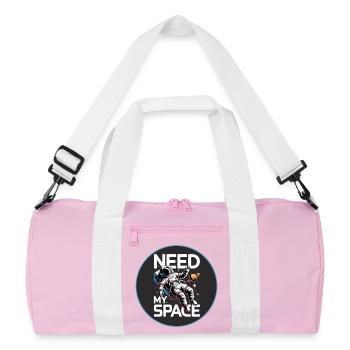 Need My Space Astronaut - Recycelte Duffel Bag - Rosa/Weiß - Vorne
