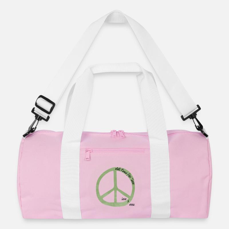 meh Peace - Recycelte Duffel Bag - Rosa/Weiß