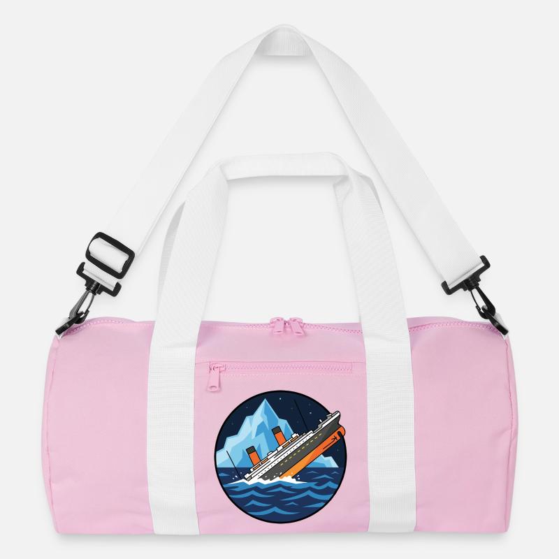 Titanic Schiff Eisberg Illustration Recycelte Duffel Bag