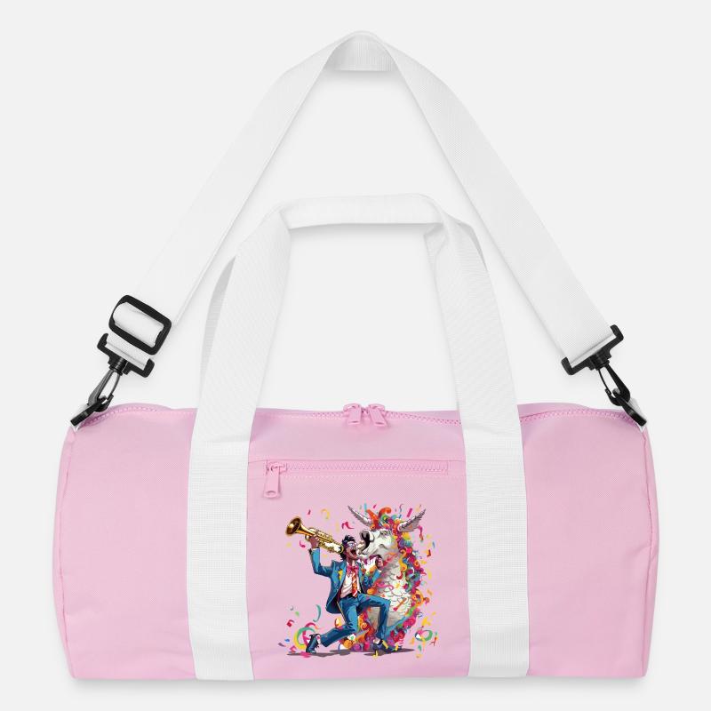 Trompeter und Regenbogen-Einhorn Recycelte Duffel Bag