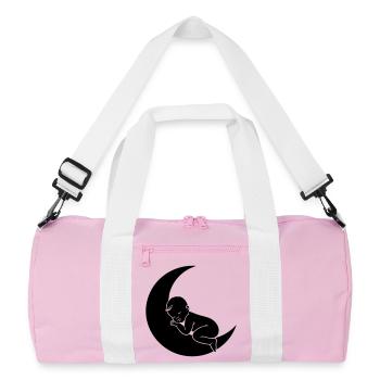 Bébé sur la Lune – Silhouette douce du sommeil - Sac de sport recyclé - rose/blanc - Devant
