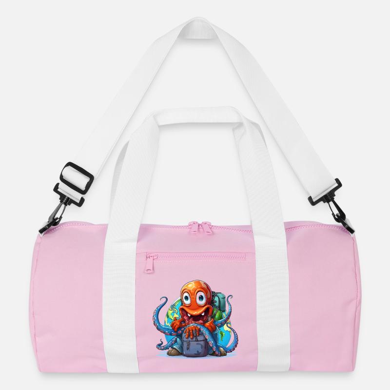 Travel Octopus with Globe Recycled Duffel Bag