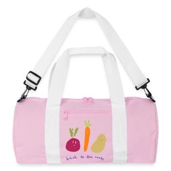 Back to the roots - Recycelte Duffel Bag - Rosa/Weiß - Vorne