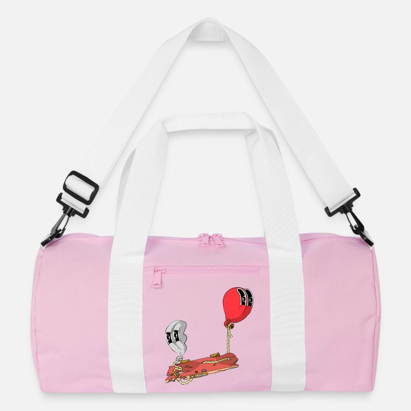 SCHWEBEN - Recycelte Duffel Bag - Rosa/Weiß