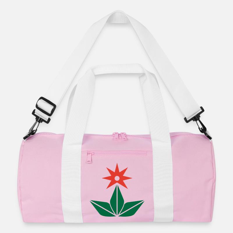 Astroflora_zero - Recycelte Duffel Bag - Rosa/Weiß