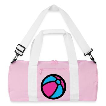 Wasserball Strand Sommer Icon - Recycelte Duffel Bag - Rosa/Weiß - Vorne