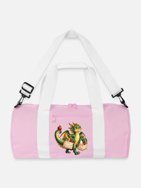 Grüner Drachenmarkt Einkauf - Recycelte Duffle Bag - Rosa/Weiß