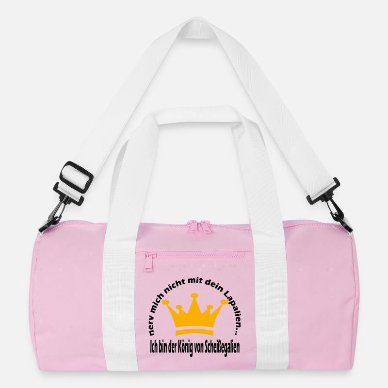 König - Recycelte Duffel Bag - Rosa/Weiß