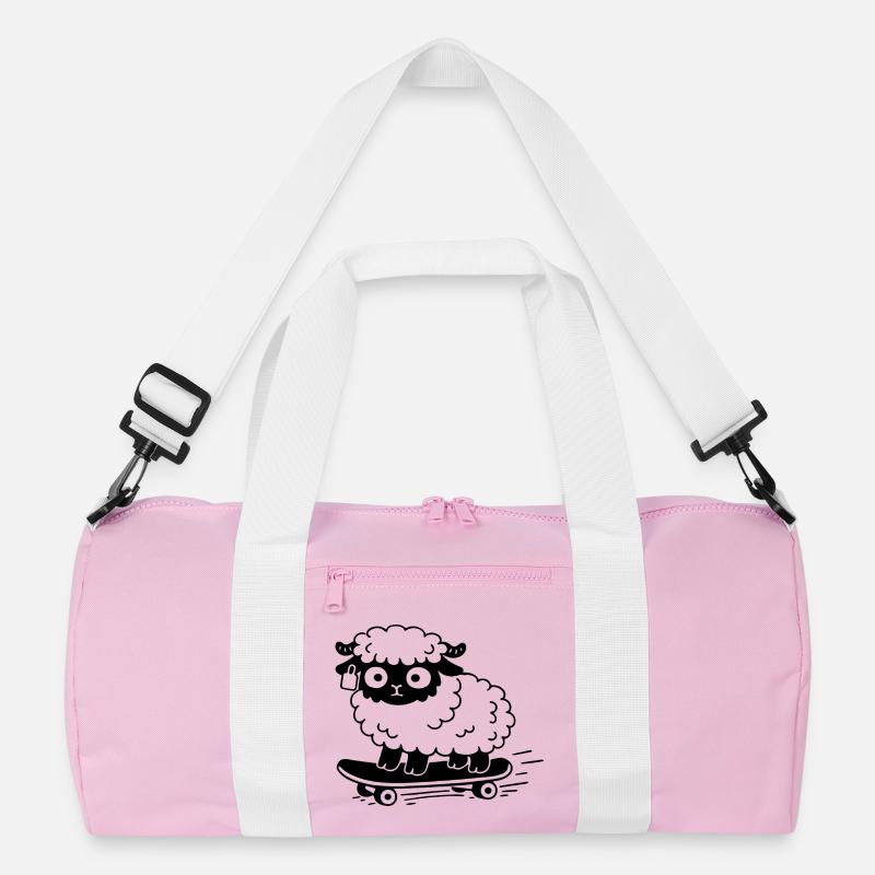 Sheep Skate - Recycelte Duffel Bag - Rosa/Weiß