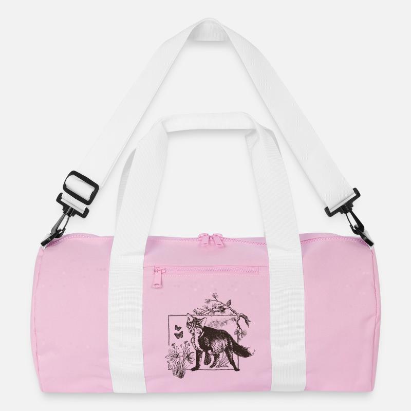 Waldfuchs im Blumenrahmen Recycelte Duffel Bag