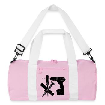 Screw and plug drill - Recycled Duffel Bag - pink/white - Front