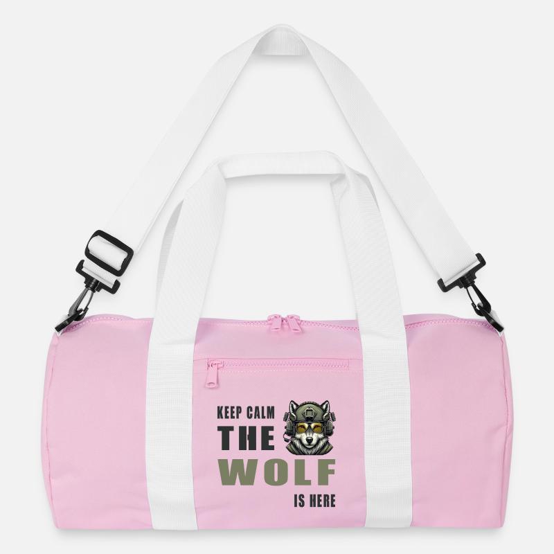 Keep Calm Wolf Is Here Recycelte Duffel Bag