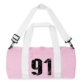 Maillot numéro 91 - Sac de sport recyclé - rose/blanc - Devant