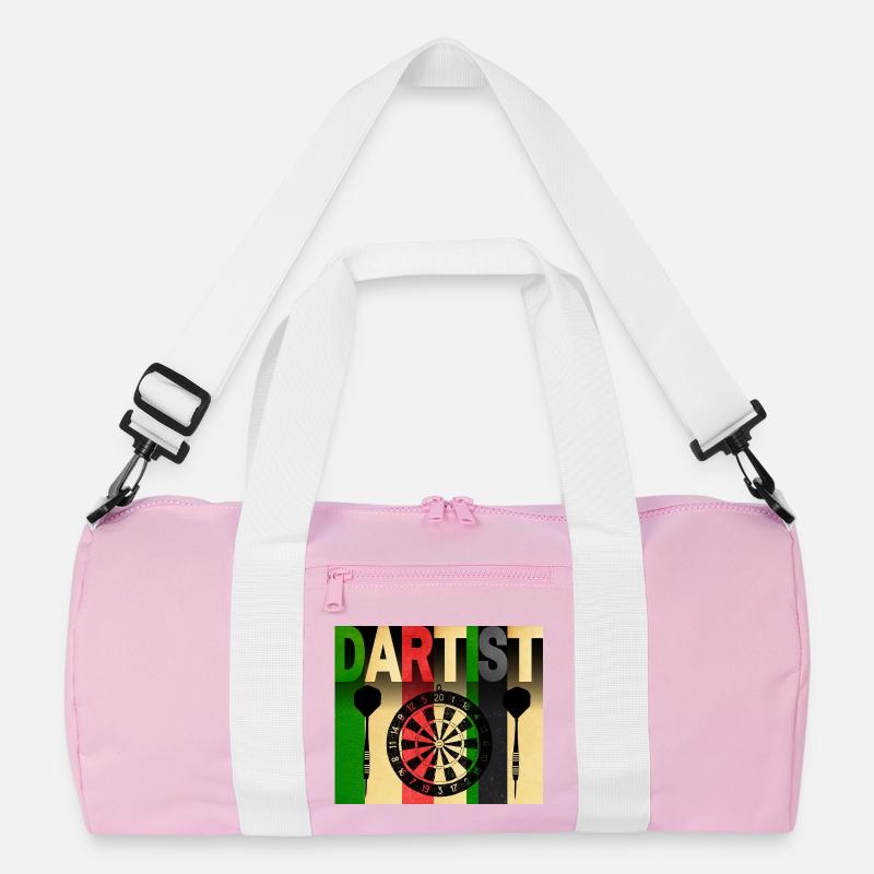 DARTIST Farbiger Darts-Charakter - Recycelte Duffel Bag - Rosa/Weiß