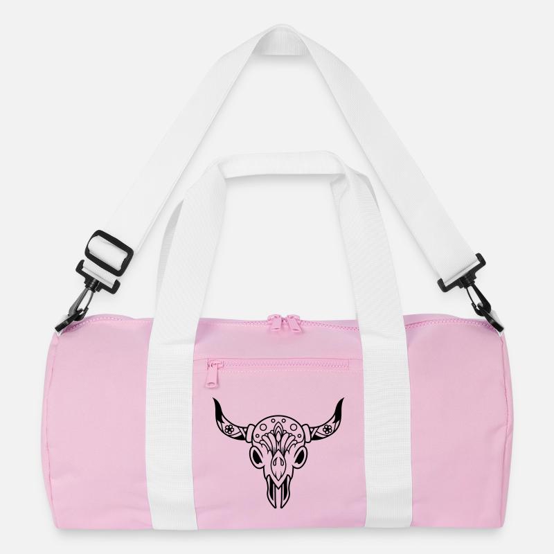 Schädel mit Hörnern Recycelte Duffel Bag