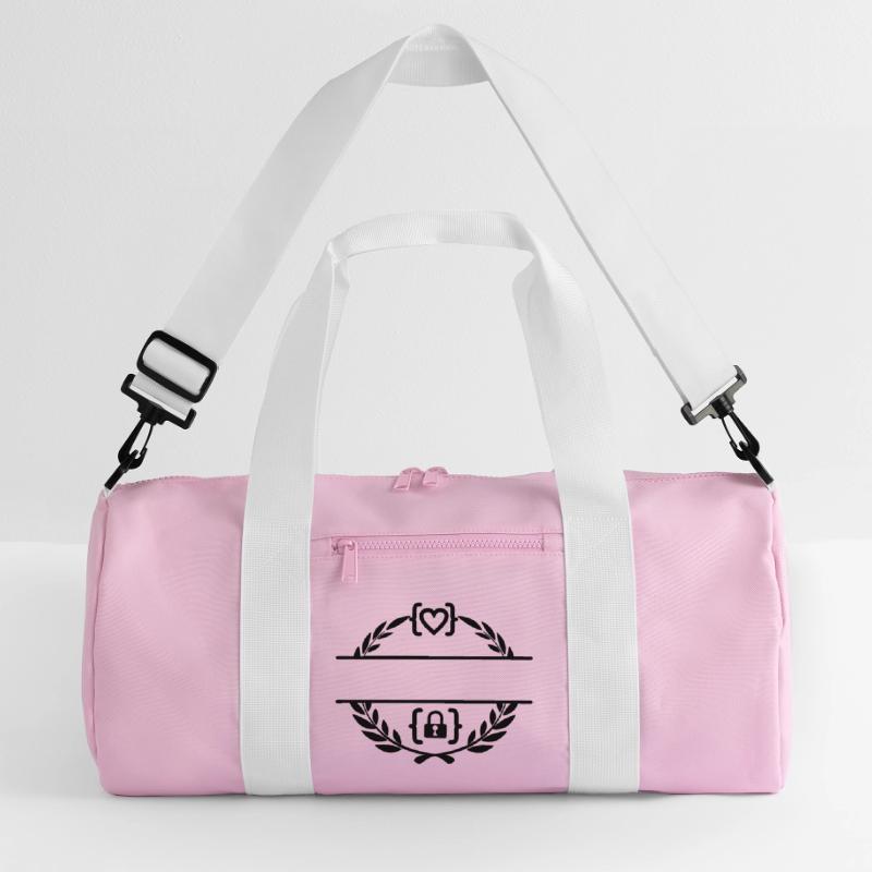 Code avec cœur et code avec cadenas couronne de laurier m Sac de sport recyclé