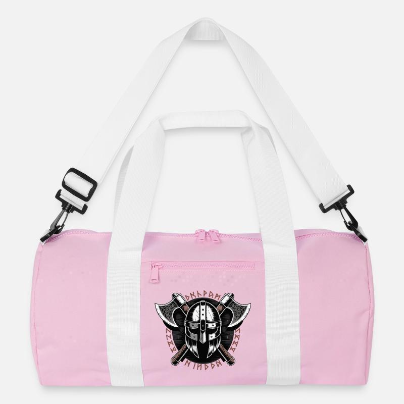 Wikinger-Krieger-Schild und Axt-Emblem Recycelte Duffel Bag