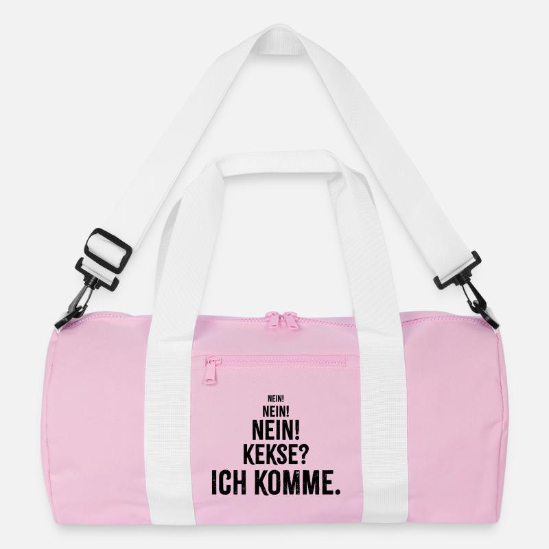 Nein Nein Nein Kekse ich komme Spruch - Recycelte Duffel Bag - Rosa/Weiß