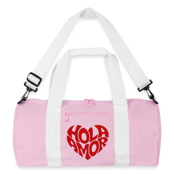 Hola Amor Retro Red Heart Love - Recycled Duffel Bag - pink/white - Front