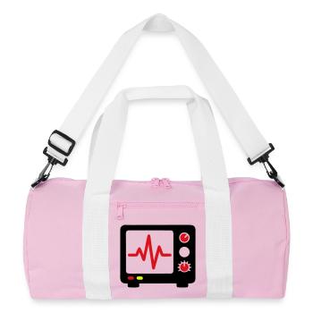 ECG Monitor Heartbeat Medicine - Recycled Duffel Bag - pink/white - Front