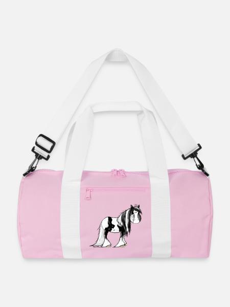 Irish Tinker Pferd - Pinto - Recycelte Duffle Bag - Rosa/Weiß