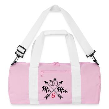 Mr. And Mrs. - Recycelte Duffel Bag - Rosa/Weiß - Vorne